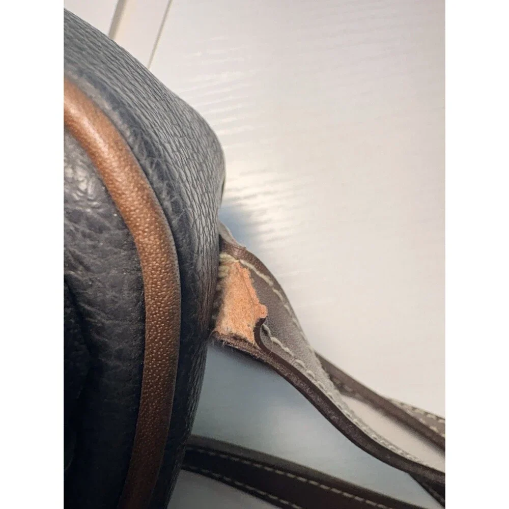 Vintage Y2K Esprit Mini Backpack Black Pebbled Leather Travel Organizer Bag - Picture 6 of 6